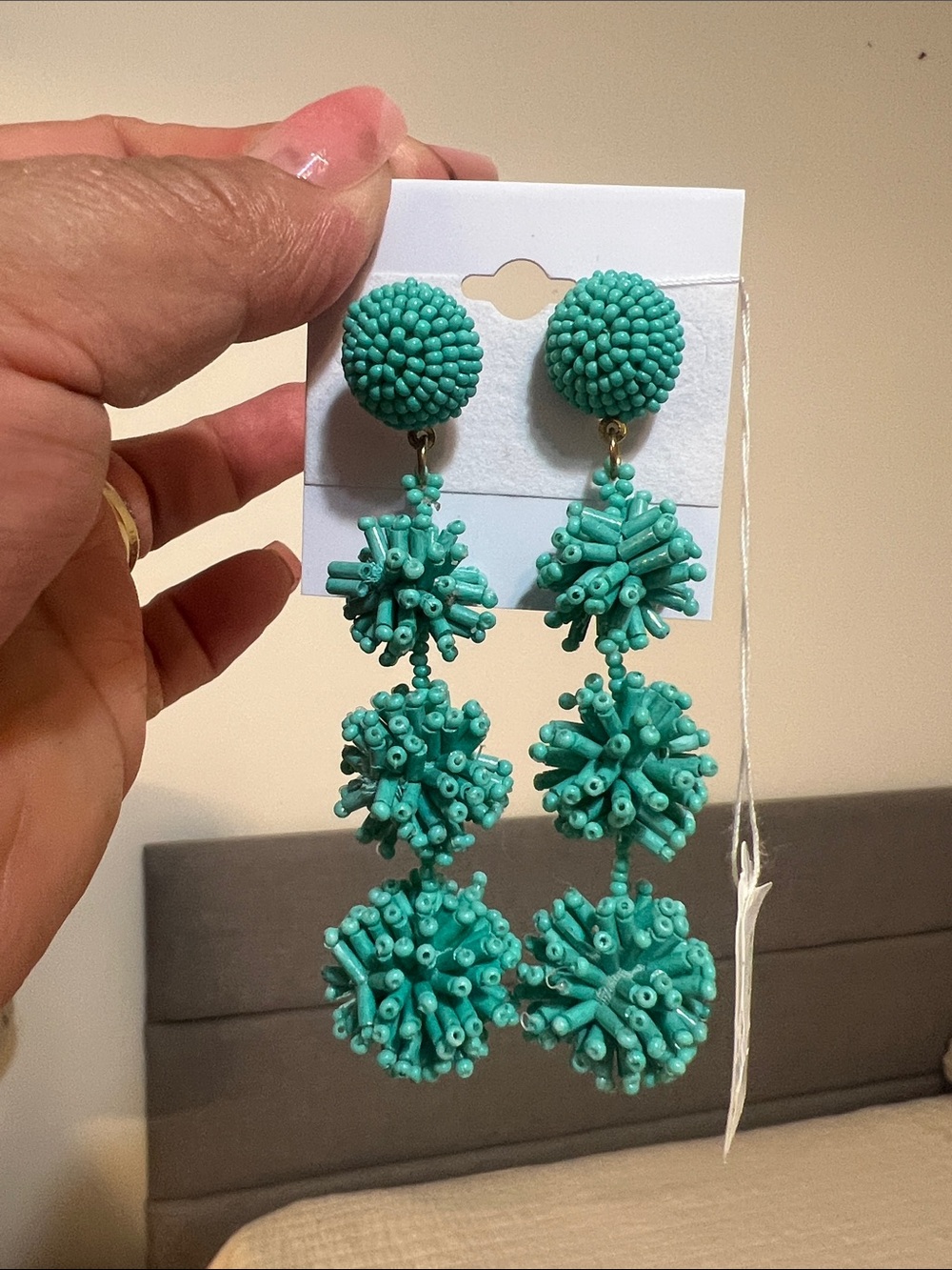 Turquoise Beaded Drop Earrings - Women Accessories